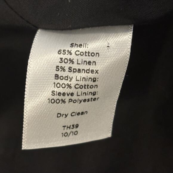 Talbots Women Black Jacket 12P Long Sl Collar Notch Clueless Preppy Office Siren - Picture 9 of 11